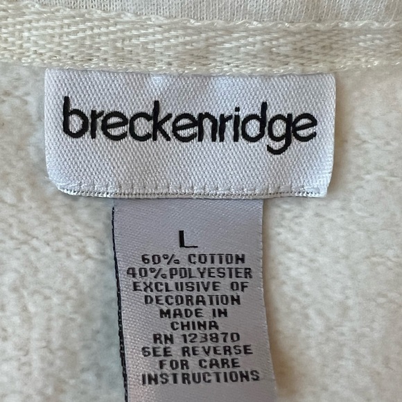 Breckenridge Woman’s L Sweatshirt Cardingan Pearl Snap Winter White Snowmen - Picture 3 of 13